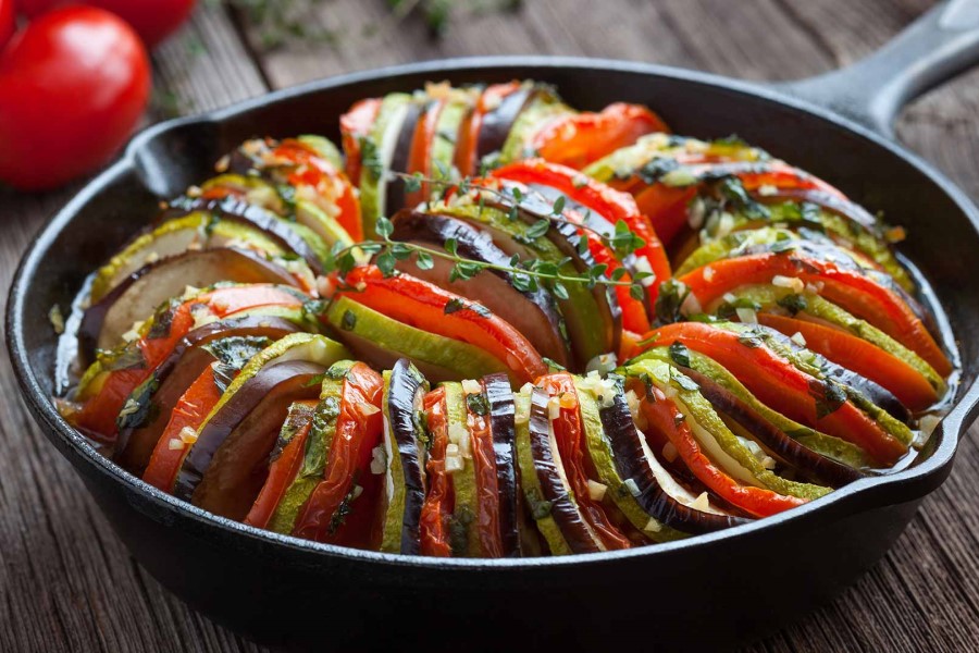 vegetarische Küche Toskana Gemüsepfanne Hauptspeise