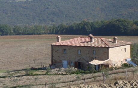 Toskana Landschaft abgelegener Bio Bauernhof bei Volterra