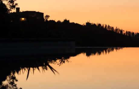 Ferienhaus mit Pool Italien Sonnenuntergang