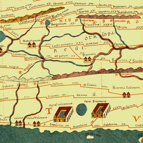 antike Landkarte Toskana von Siena bis Meer wo Ferienhaus mit Pool