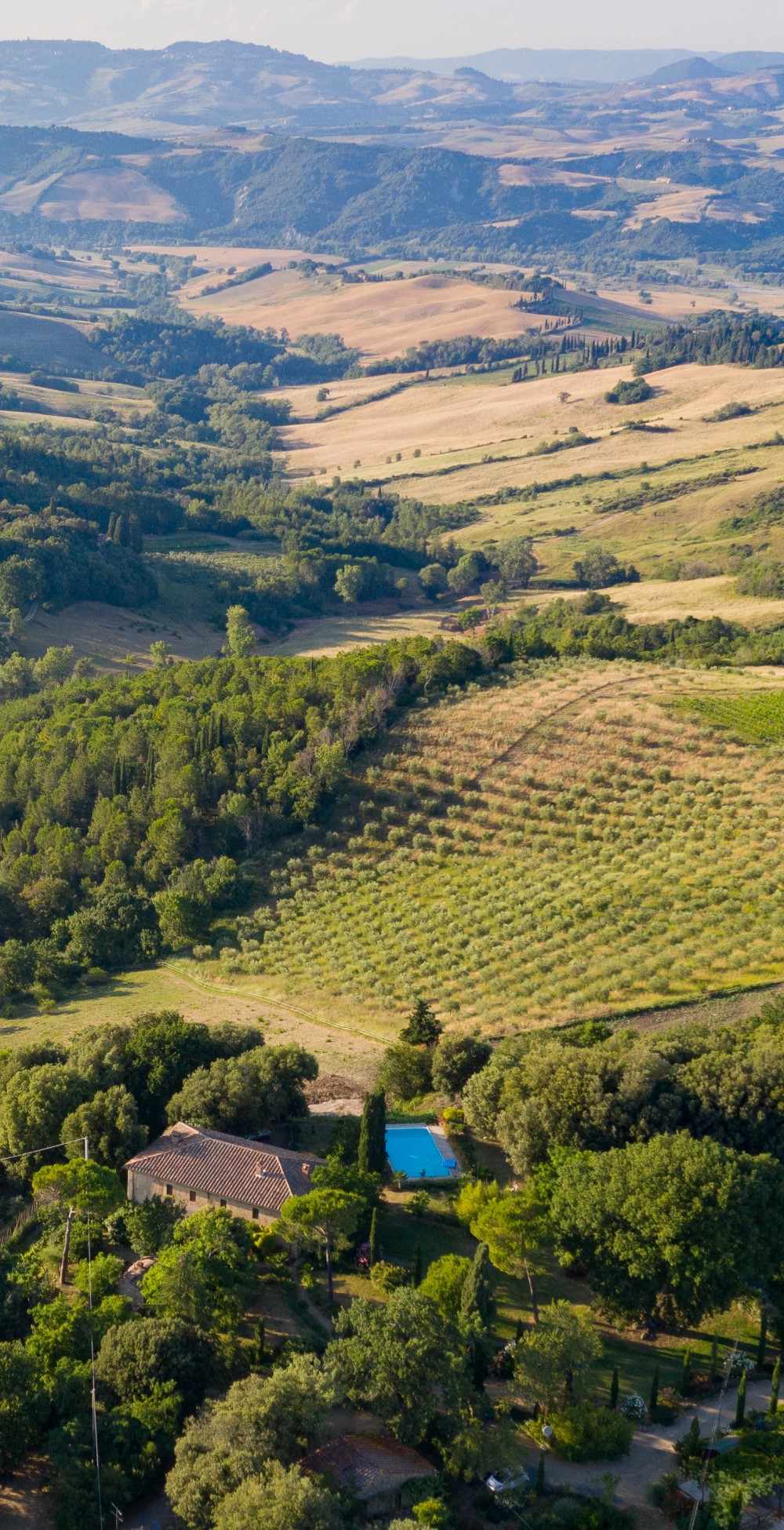 Panorama autour du gîte en Toscane collines de Volterra