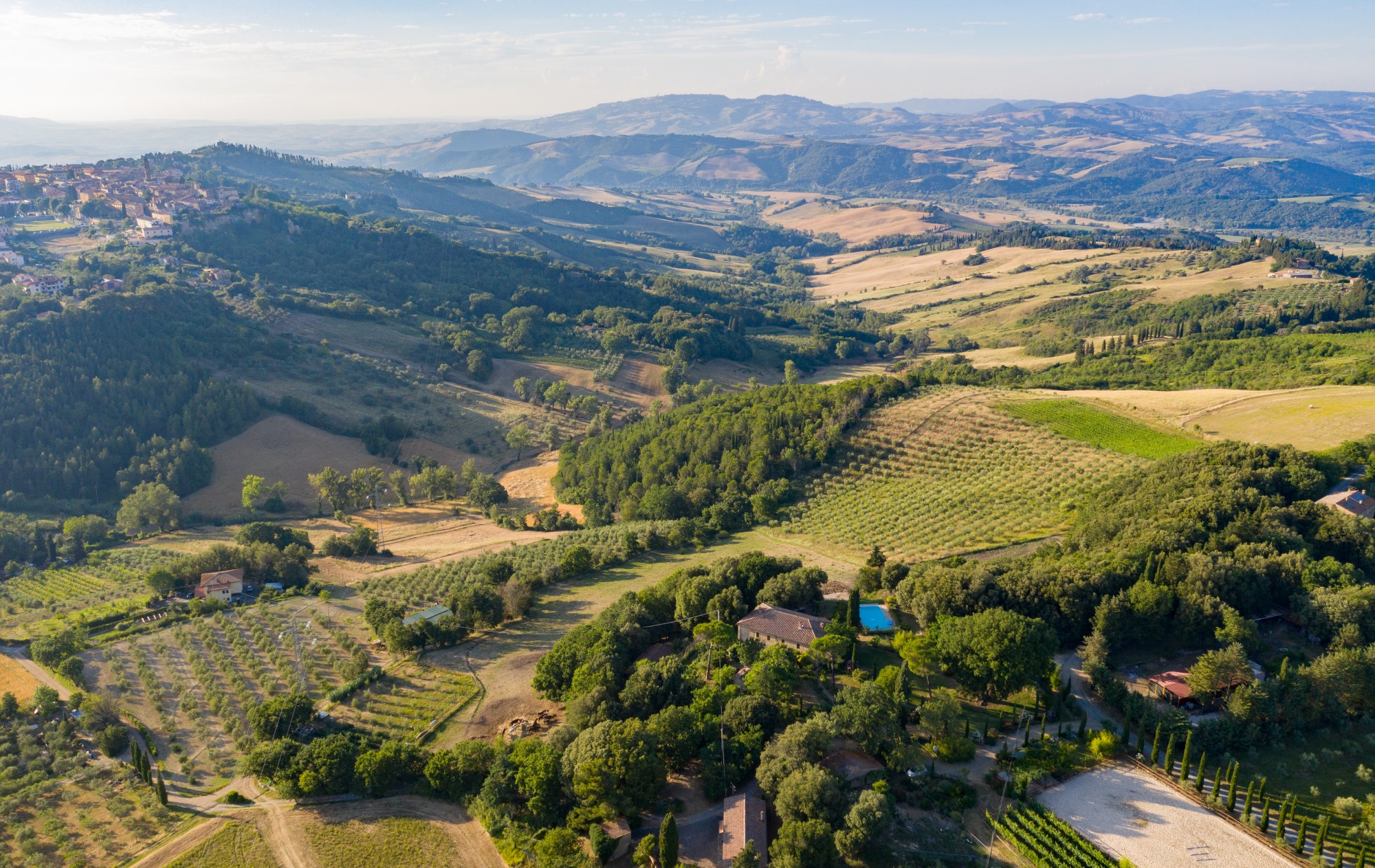 Panorama autour du gîte en Toscane collines de Volterra